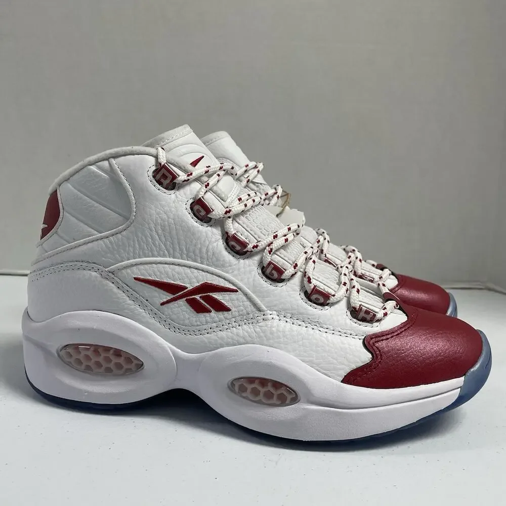 Reebok Question Mid Red Toe 2024 100074721 Size 8.5 Allen Iverson White Red